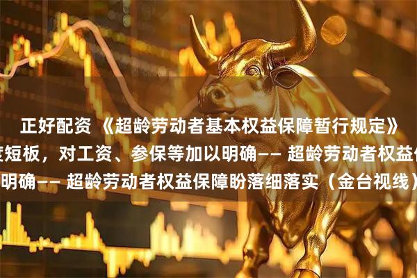 正好配资 《超龄劳动者基本权益保障暂行规定》补上现行劳动法律制度短板，对工资、参保等加以明确—— 超龄劳动者权益保障盼落细落实（金台视线）